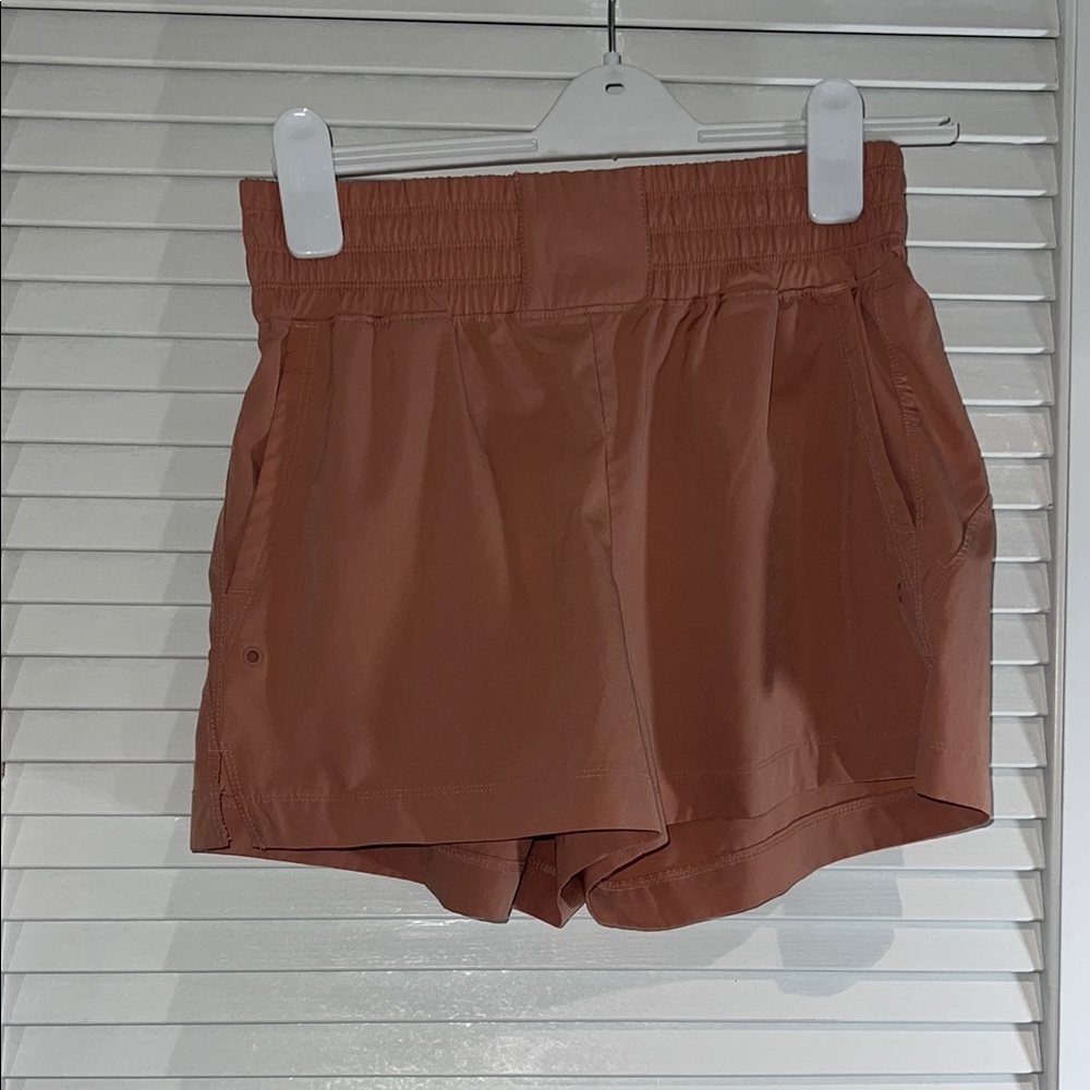 Terracotta High-Waisted Old Navy Athletic Shorts with Relaxed Fit